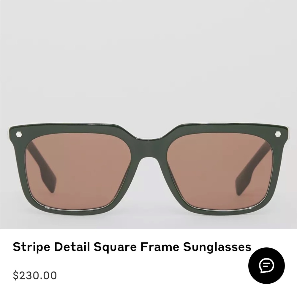Burberry stripe detail square frame sunglasses